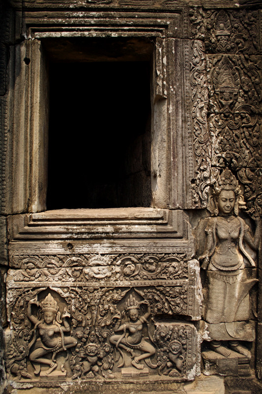 Intricate details cover every surface of the Bayon temple