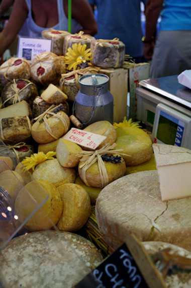 Cheese at the Provencal Market in Antibes, France