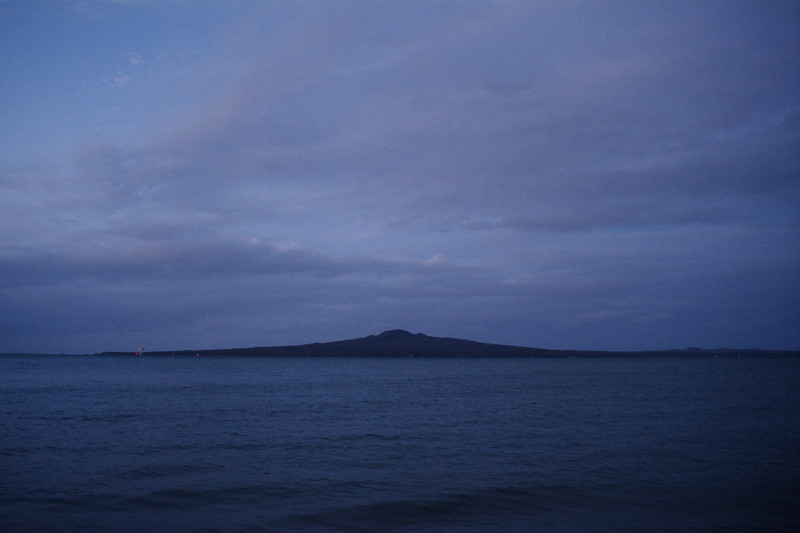 Rangitoto at dusk from Mission Bay