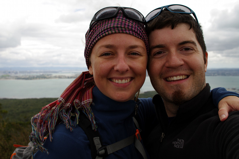 Stephanie and Justin at the summit of Rangitoto Island
