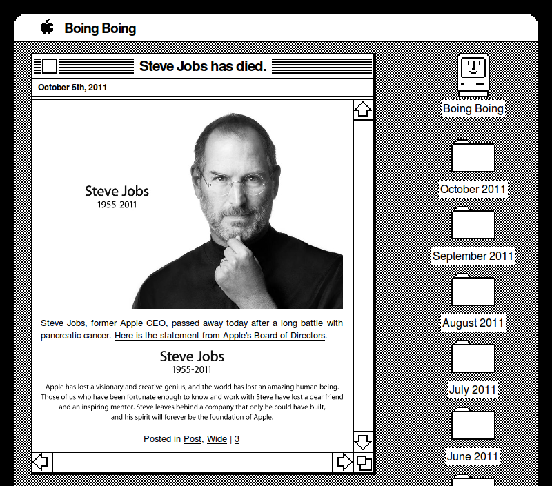 Boing Boing's tribute to Steve Jobs