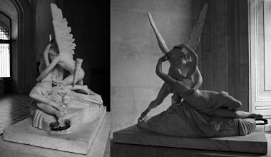 Two views of Psyche Revived by Cupid's Kiss at the Louvre in Paris, the 9,900th and 9,901th photo taken with my Canon SD400 since April 2005