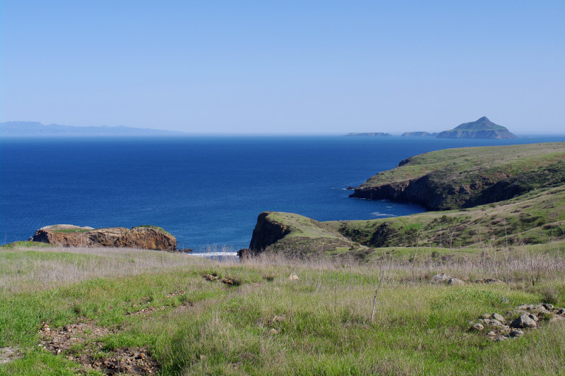 View of Anacapa Island from Santa Cruz Island, both part of Channel Islands National Park