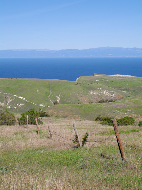 View towards the California coast from Santa Cruz Island, part of Channel Islands National Park