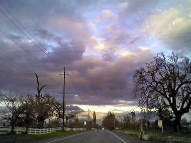 Driving home from work along Occidental Road, Sebastopol, CA