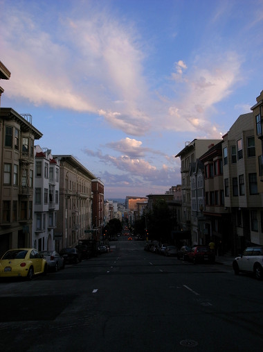 Dusk at Pine and Jones