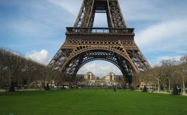 The bottom of the Eiffel Tower