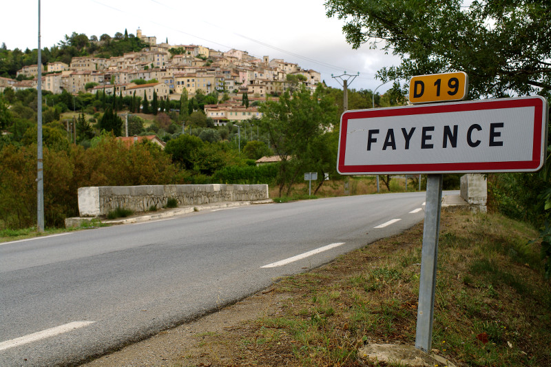 Fayence town sign
