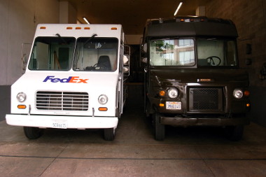 FedEx and UPS truck