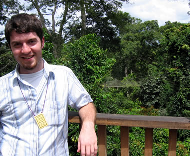 justin watt in the canopy walk at kakum national park