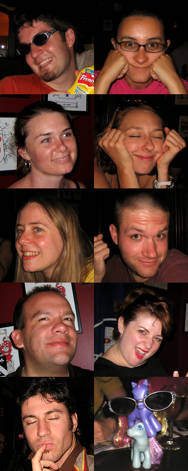 Photos of the members of the Glitter Ponies trivia team