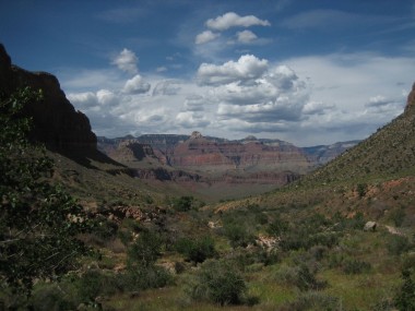 looking back at the canyon