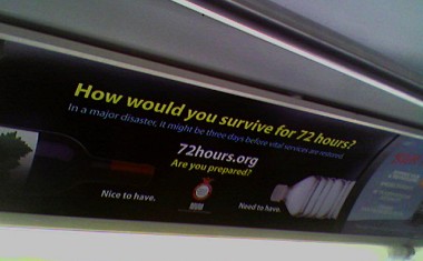 How would you survive for 72 hours? Wine: nice to have; Water: need to have