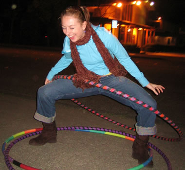 Stephanie hula hooping