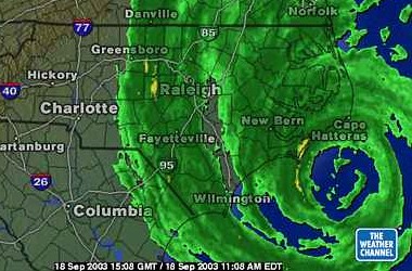 Hurricane Isabel 2003 doppler map
