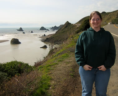 Katie in Jenner, where the Russian River meets the Pacific Ocean