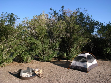 Our campsite at Lake Mead National Recreation Area's Temple Bar Campground