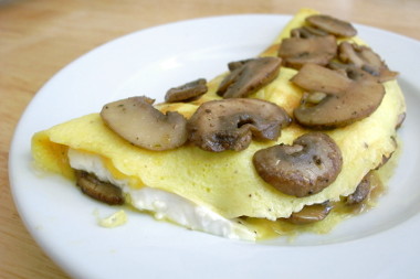 Omelette with homemade chevre
