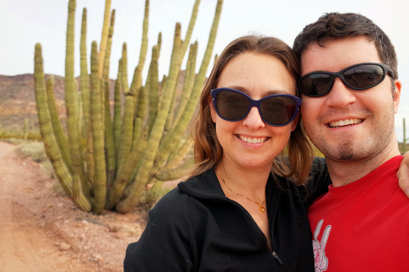 Stephanie and Justin in Organ Pipe Cactus National Monument