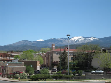 view of mountains from old santa fe inn
