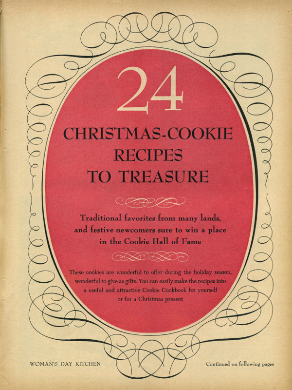 Woman's Day December 1953 Christmas-Cookie Recipes to Treasure