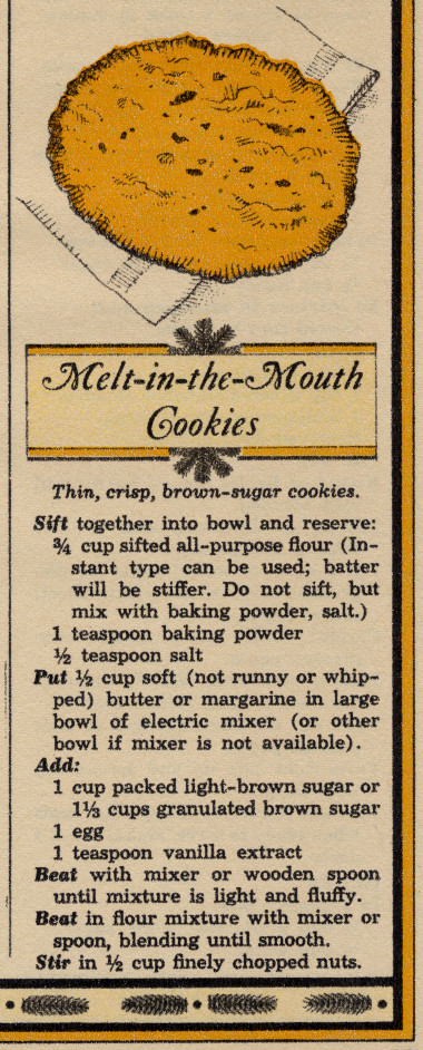 Melt-in-the-Mouth cookie recipe part 1 from the December 1964 issue