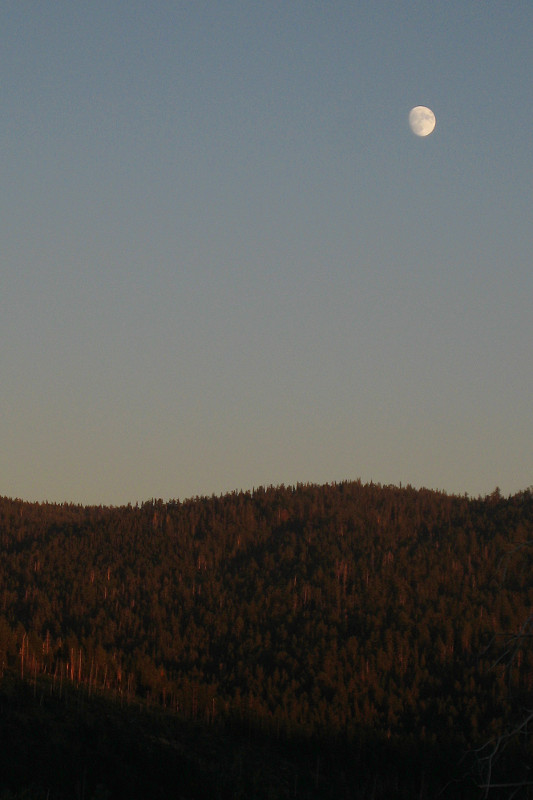 Moon rising over Yosemite