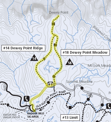 Trail map to Dewey Point