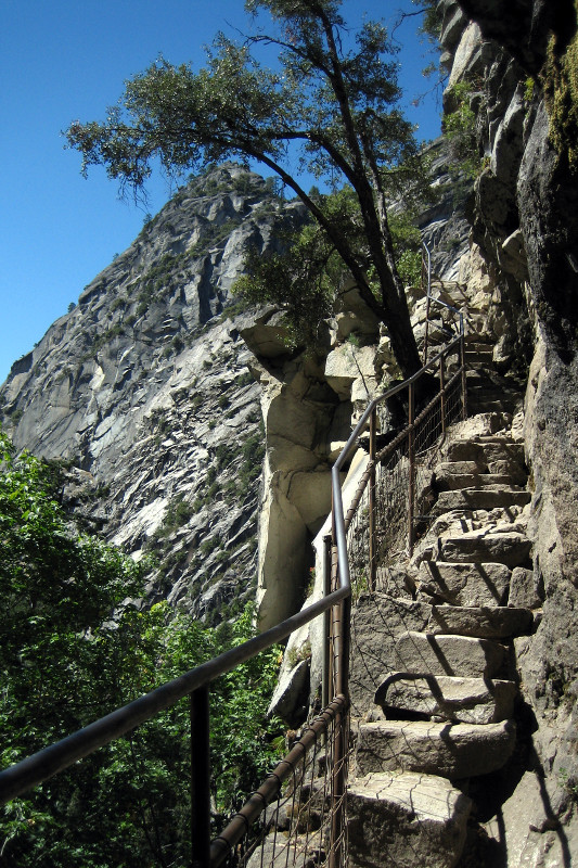 Stairs to the top of Vernal Fall in Yosemite National Park