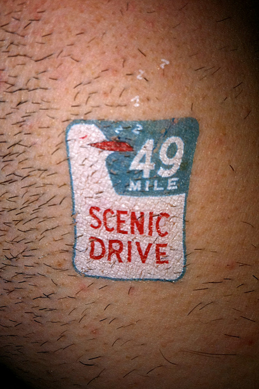 49 Mile Scenic Drive temporary tattoo