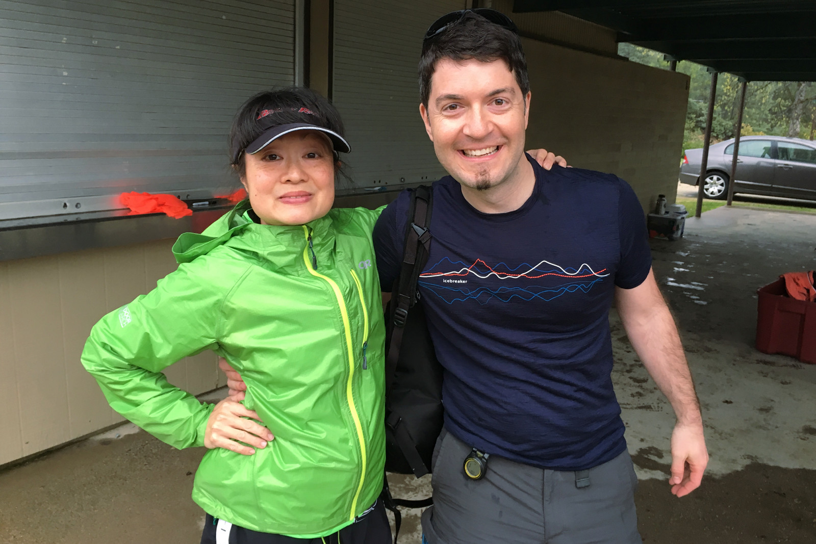 Claudine and Justin at the start of the 2017 4MPH Challenge