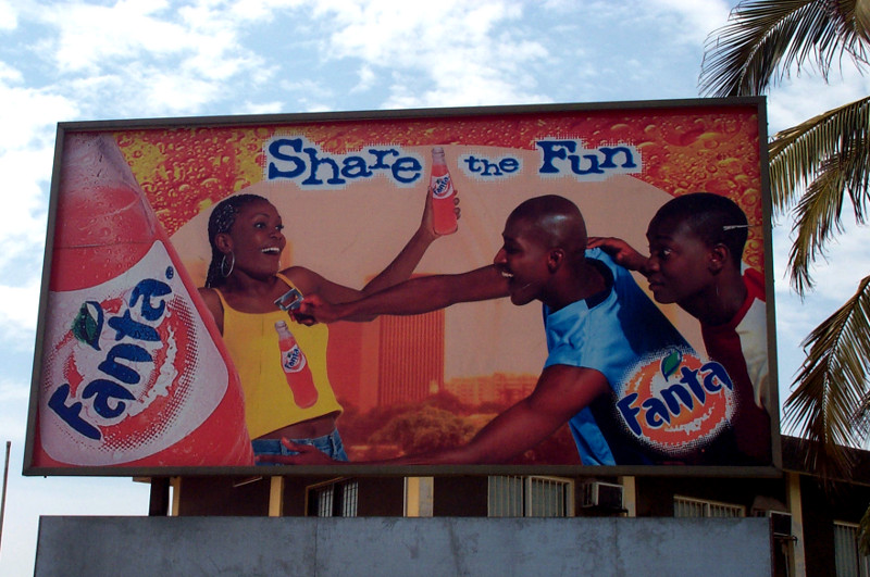 My favorite bilboard in Accra, Ghana: Fanta, share the fun!