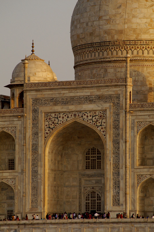 The Taj Mahal at sunset