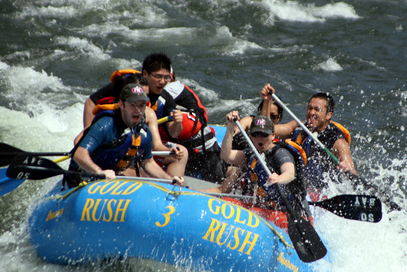 Justin and Stephanie at the front of the raft