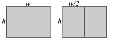 Aspect ratio of bisected rectangle