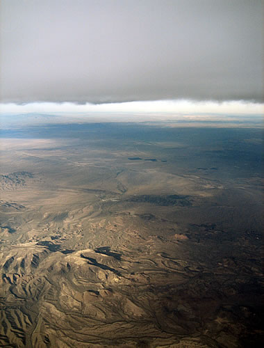 Below the clouds, approaching Phoenix, Arizona