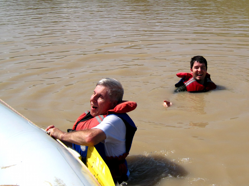 Brian (Dad) and Justin in the Rio Grande