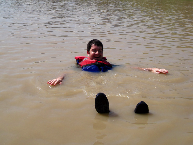 Justin in the Rio Grande