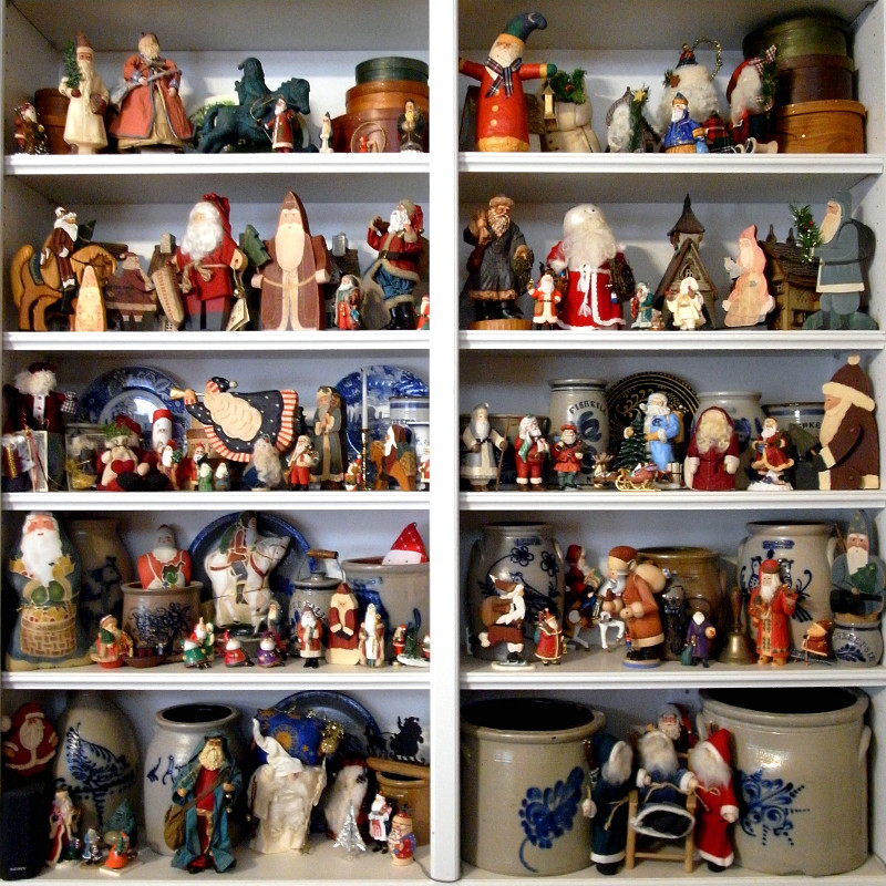 Some of my mom's Santa Claus collection