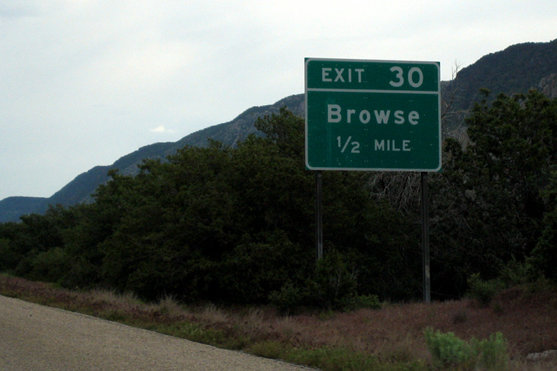 Browse, Utah exit sign