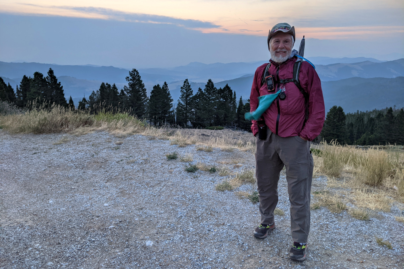 Dad aka 'Tartan' at MacDonald Pass near Helena, Montana at sunrise