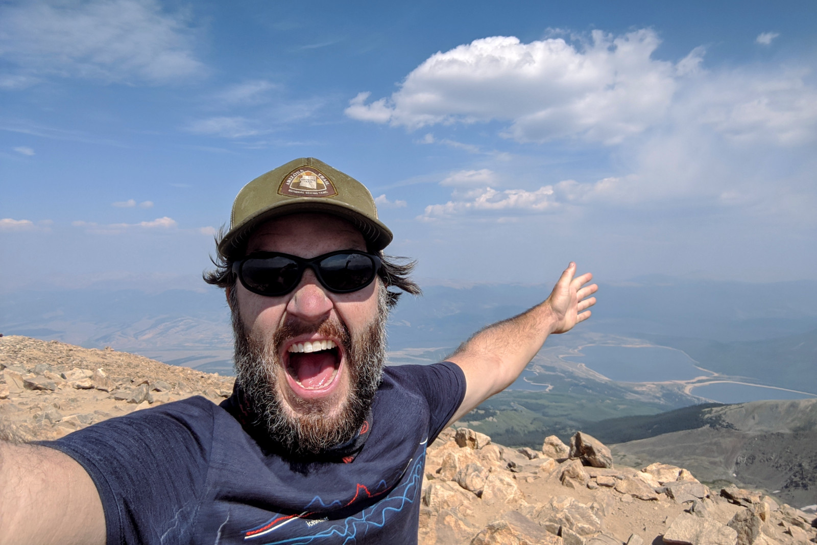 Justin at the summit of Mount Elbert