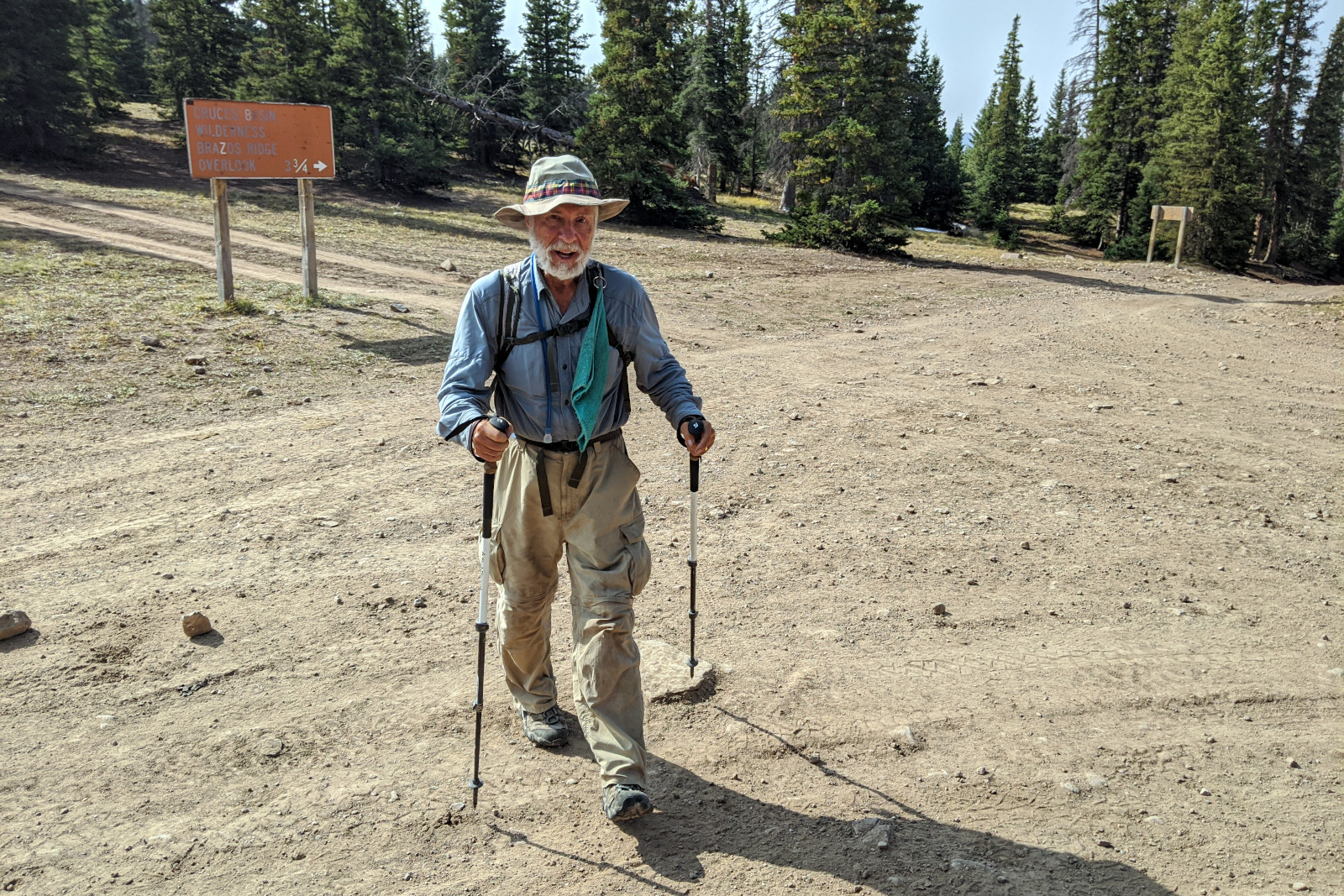 Dad (aka Tartan) at the spot where we got stuck in the snow, east of Chama, 13 miles south of Cumbres Pass