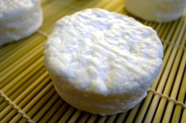 Chevre on bamboo mat