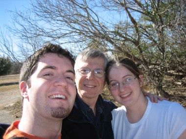 Justin, Dad, and Katie, at McKinney Falls State Park