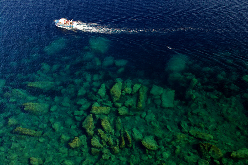 Underwater seascape near Bonifacio, Corsica, France