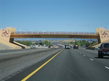 another painted overpass north of santa fe (possibly on a reservation)