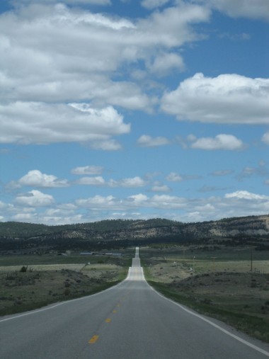 hilly highway vista in northern new mexico