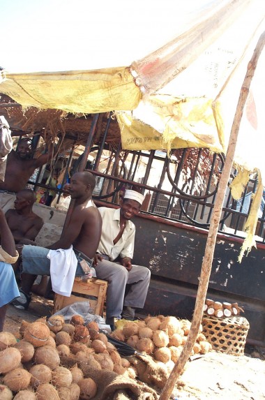 men selling coconuts