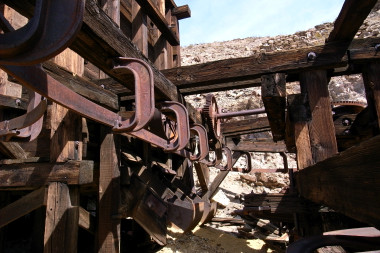 Inside the top of the Keane Wonder Mine tramway